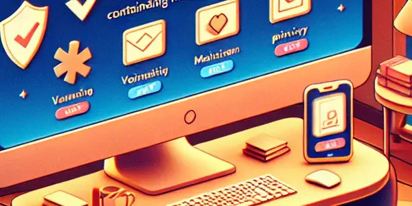 A modern computer screen displaying a safe, vibrant adult raffle platform in a cozy, inviting room.